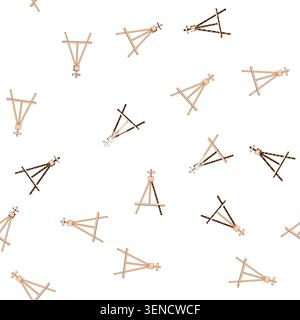 pattern exhibition easel cartoon. school studio, space painter, billboard front exhibition easel sign vector Stock Vector