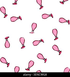 pattern Pink plastic spray bottle with trigger top for household cleaning or personal care, isolated on white background, vector style illustration co Stock Vector