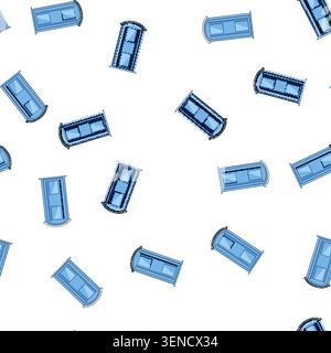 pattern Blue portable toilet providing essential sanitation facilities for outdoor events, construction sites, and emergency situations, ensuring temp Stock Vector