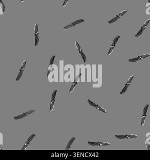 seamless pattern sharp military knife cartoon. sharp military knife sign vector Stock Vector