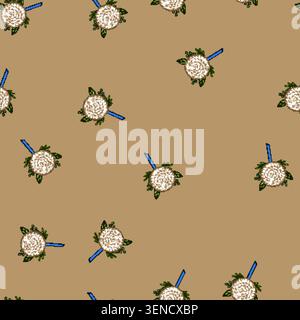 seamless pattern ceremony boutonniere cartoon. style arrangement, boutonnières elegance, fashion suit ceremony boutonniere sign vector Stock Vector