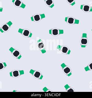 pattern heart biometric bracelet cartoon. rate activity, sleep steps, calories wireless heart biometric bracelet sign. seamless vector illustration Stock Vector