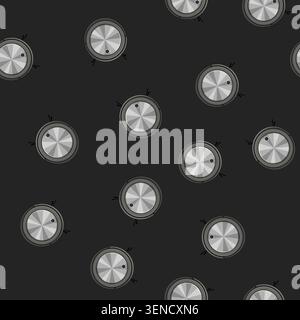 seamless pattern room robot vacuum cleaner cartoon. house automate, autonomous dirty, dust electric room robot vacuum cleaner sign vector Stock Vector