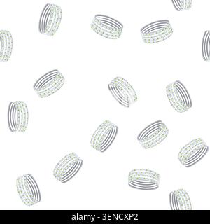pattern silver bracelet churi indian cartoon. bangle traditional, modern diamond, gemstone beaded silver bracelet churi indian sign. seamless symbol v Stock Vector