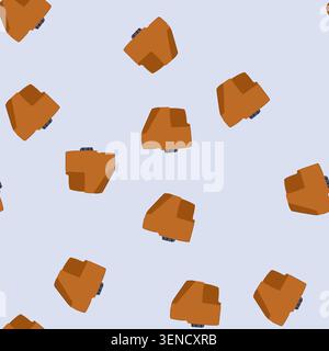 pattern waste plastic tank cartoon. industry wastewater, recycle cistern, process canister waste plastic tank sign. seamless vector illustration Stock Vector