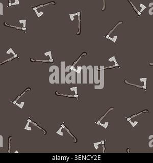 seamless pattern shield viking axe cartoon. blade handle, iron wood, craftsmanship replica shield viking axe sign vector Stock Vector