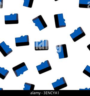 pattern storage memory card cartoon. camera micro, black sim storage memory card sign vector Stock Vector