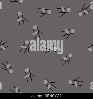 seamless pattern beach folding chair cartoon. beach folding chair sign vector Stock Vector