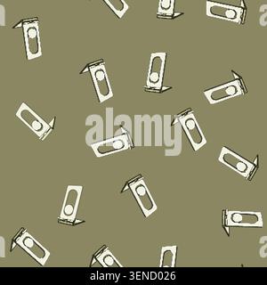 seamless pattern portable charging stand wireless cartoon. sleek compact, efficient universal, convenient durable portable charging stand wireless sig Stock Vector