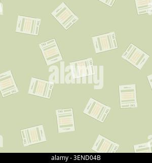 pattern invoice tax form cartoon. bank business, money credit, pay report invoice tax form sign. seamless vector illustration Stock Vector