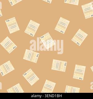 pattern finance tax form cartoon. payment invoice, bank business, money credit finance tax form sign. seamless vector illustration Stock Vector
