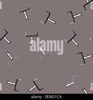 seamless pattern Paint roller frame providing an essential tool for home improvement projects, simplifying wall painting tasks with its sturdy design Stock Vector