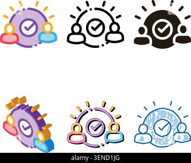 two people styleset agreement icon vector. two people agreement sign. color symbol Stock Vector