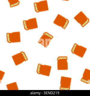 pattern speed sd card cartoon. transfer files, videos music, data format speed sd card sign. seamless symbol vector illustration Stock Vector