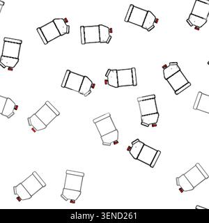 pattern versatile canister plastic cartoon. transparent sealable, foodgrade portable, kitchen organization versatile canister plastic sign vector Stock Vector