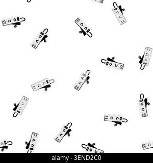 pattern Power strip providing multiple ac outlets and usb charging ports for connecting and energizing various electronic devices, offering convenienc Stock Vector