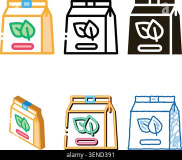 green tea bag icon vector. green designs tea bag sign. color symbol Stock Vector