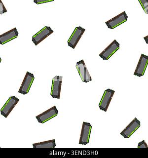 pattern service desktop memory cartoon. computer pc, ram access service desktop memory sign vector Stock Vector