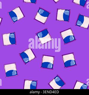 seamless pattern tasty snack pack cartoon. variety healthy, lunchbox grab, and go tasty snack pack sign vector Stock Vector