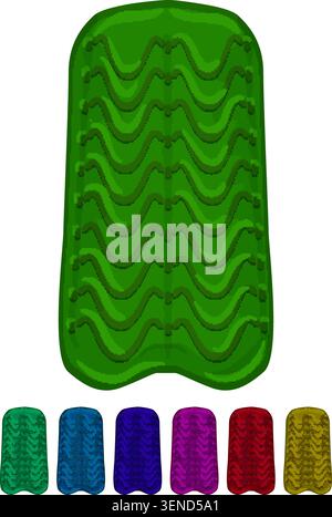pilates camp mat cartoon. pilates camp mat sign colorful illustration Stock Vector