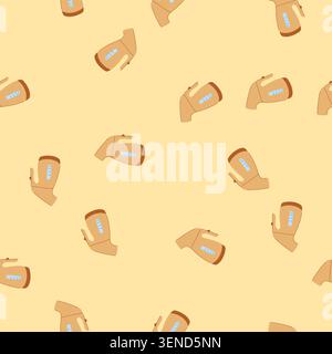 pattern compact steamer portable cartoon. handheld garment, clothes wrinkles, iron wrinkle compact steamer portable sign. seamless vector illustration Stock Vector