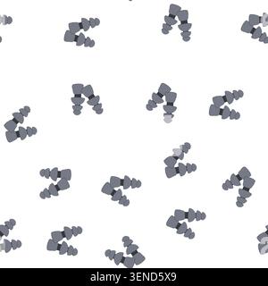 pattern auditory earplug cartoon. noise safety, care aid, hear hearing auditory earplug sign. seamless symbol vector illustration Stock Vector