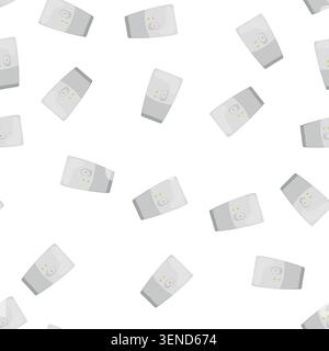 pattern outlet smar plug cartoon. outlet smar plug sign vector Stock Vector