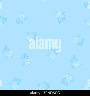 pattern rabbit origami animals cartoon. elephant swan, butterfly dog, fish horse rabbit origami animals sign. seamless vector illustration Stock Vector