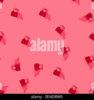pattern red sippy cup with built in handle and spout, studio seamless on white, durable plastic toddler drinking bottle symbolizing hydration, indepen Stock Vector