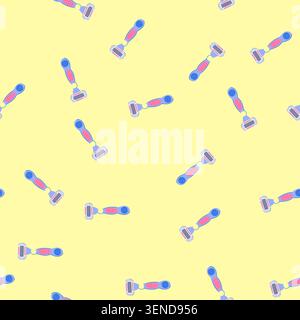 pattern equipment shaver handle cartoon. cutter nobody, object cut, technology woman equipment shaver handle sign. seamless vector illustration Stock Vector