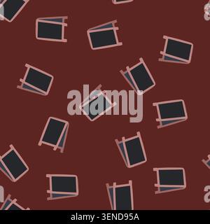 pattern street outdoor chalkboard cartoon. wooden black, blank easel, stand bar street outdoor chalkboard sign. seamless vector illustration Stock Vector