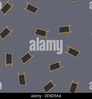 pattern sign outdoor chalkboard cartoon. blackboard menu, cafe frame, street wooden sign outdoor chalkboard sign. seamless vector illustration Stock Vector
