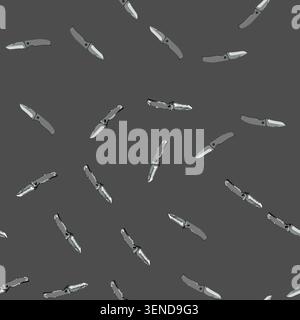 seamless pattern blade military knife cartoon. blade military knife sign vector Stock Vector