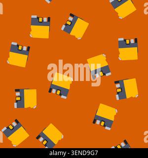 pattern print ink cartridge cartoon. jet cmyk, bottle s, press line print ink cartridge sign. seamless vector illustration Stock Vector