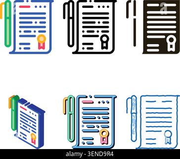 Document styles Icon Vector. Outline Document Sign. Isolated Contour Symbol Stock Vector