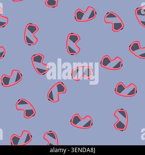 pattern winter googles ski cartoon. mountains slopes, cold adventure, powder snowboarding winter googles ski sign. seamless vector illustration Stock Vector