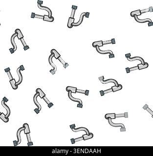pattern sewer waste drain trap cartoon. odor blockage, installation maintenance, cleaning fixture sewer waste drain trap sign vector Stock Vector