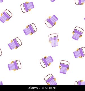 pattern modern folding chair cartoon. object rest, sit arm modern folding chair sign. seamless symbol vector illustration Stock Vector