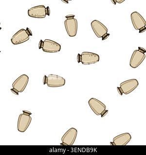 pattern burial urn ashes cartoon. cremation memorial, dead cemetery, grief ceramic burial urn ashes sign vector Stock Vector
