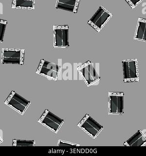 seamless pattern house oven kitchen cartoon. contemporary apartment, decor floor house oven kitchen sign vector Stock Vector