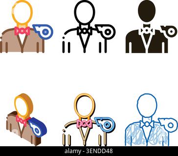 Boxing simplified Referee Icon Vector. Outline Boxing Referee Sign. Isolated Contour Symbol Stock Vector