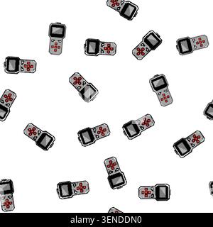 pattern computer car diagnostic scanner cartoon. vehicle check, system code, reader ecu computer car diagnostic scanner sign vector Stock Vector
