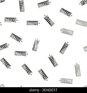pattern siderails medical bed control cartoon. lock brake, castors manual, electric hydraulic siderails medical bed control sign vector Stock Vector