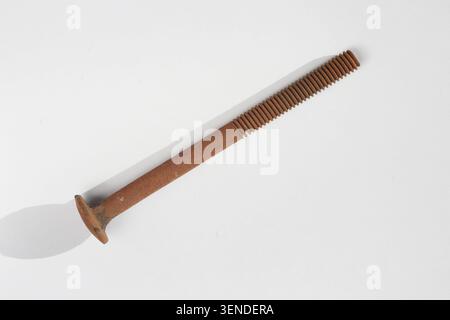 close up of a screw isolated on whitebackground Stock Photo