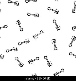 pattern Engine piston and connecting rod illustrating crucial mechanical components for internal combustion processes, representing essential automoti Stock Vector
