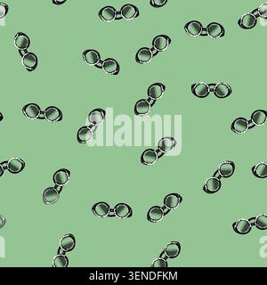 seamless pattern Welding goggles featuring round dark lenses with side shields, offering essential eye protection for industrial tasks and personal sa Stock Vector