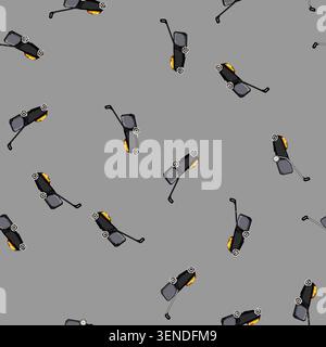 seamless pattern garden lawn mower cartoon. grass cut, care equipment, mover spring garden lawn mower sign vector Stock Vector