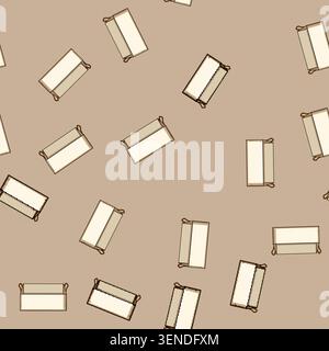 seamless pattern Empty rectangular container providing organized storage solutions for various items, featuring a simple design with handles for easy Stock Vector