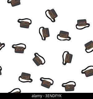 pattern zipper waist bag cartoon. zipper waist bag sign vector Stock Vector