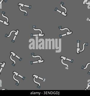 seamless pattern sewer waste drain trap cartoon. odor blockage, installation maintenance, cleaning fixture sewer waste drain trap sign vector Stock Vector